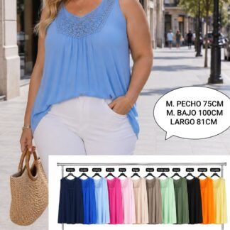 Blusa Tirante Ancho Encaje Talla Grande