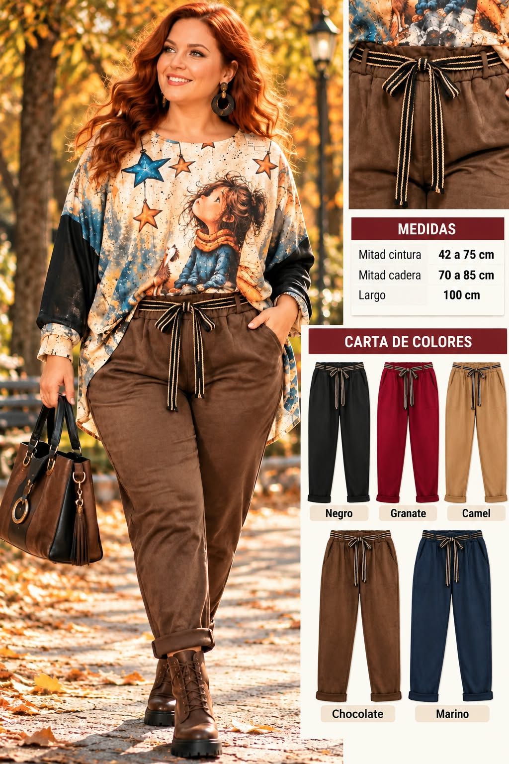 Pantalón Antelina Mujer Talla Grande
