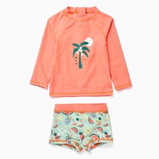 Conjunto de baño con protección UV 40+ y motivo de playa