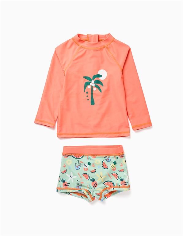 Conjunto de baño con protección UV 40+ y motivo de playa