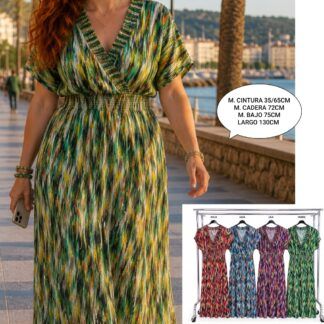 Vestido Largo Estampado Verano Talla Grande