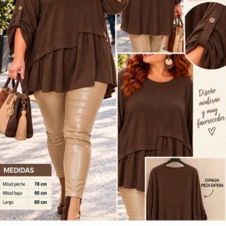 Blusa Asimetrica Mujer Talla Grande