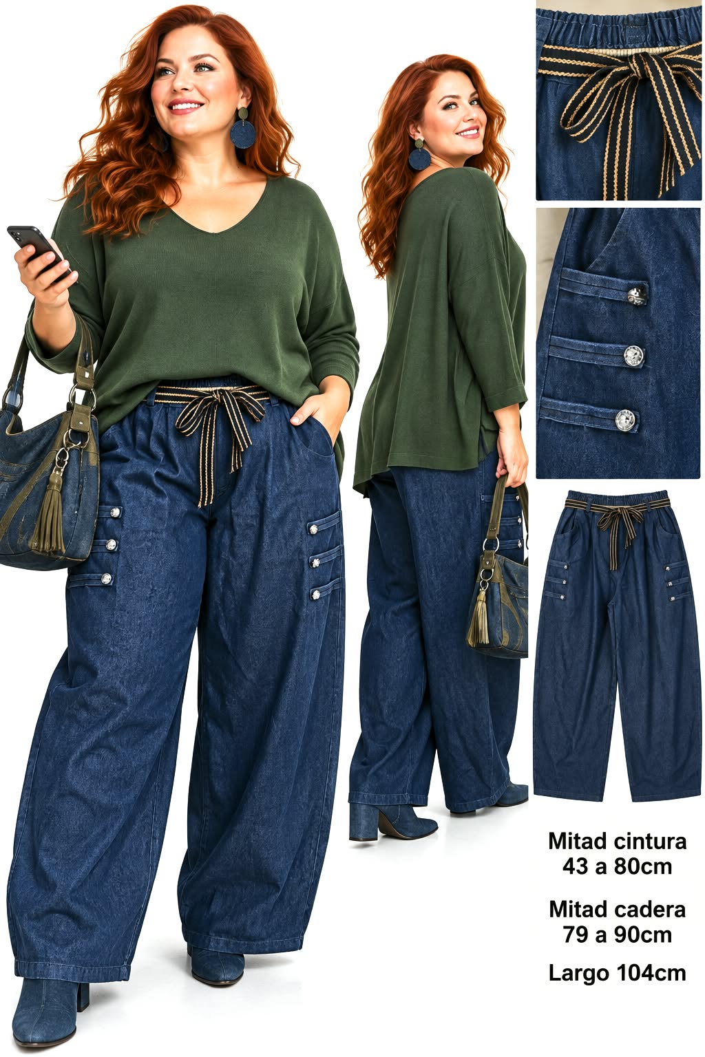 Vaquero Ancho Original Talla Grande