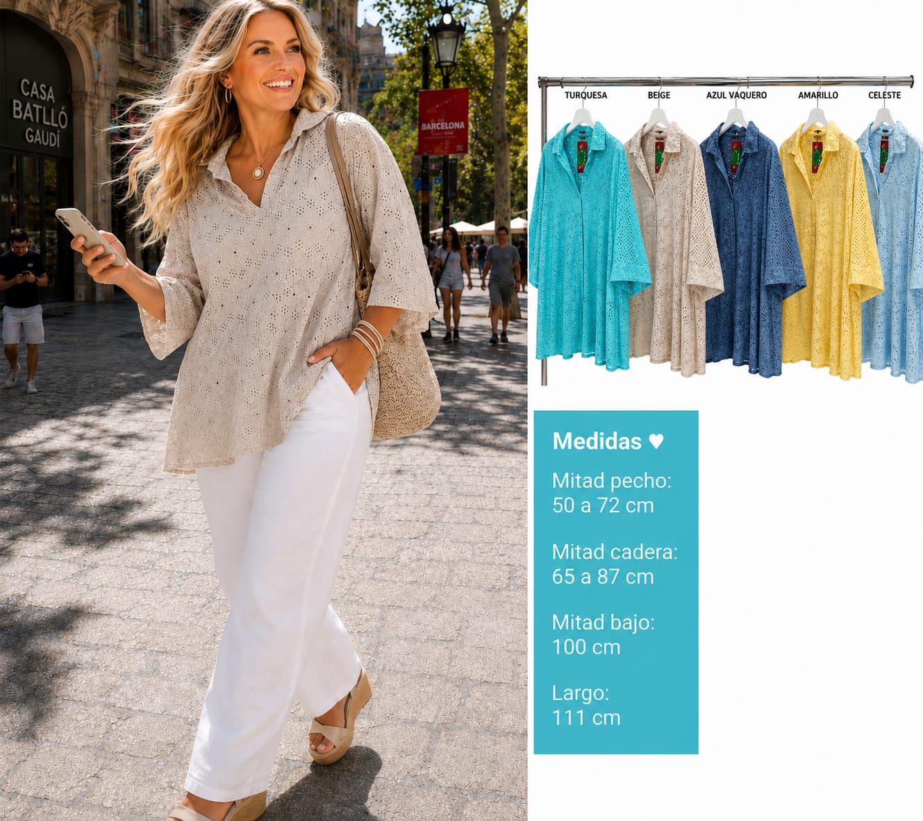 Blusa Bordada Mujer Talla Grande