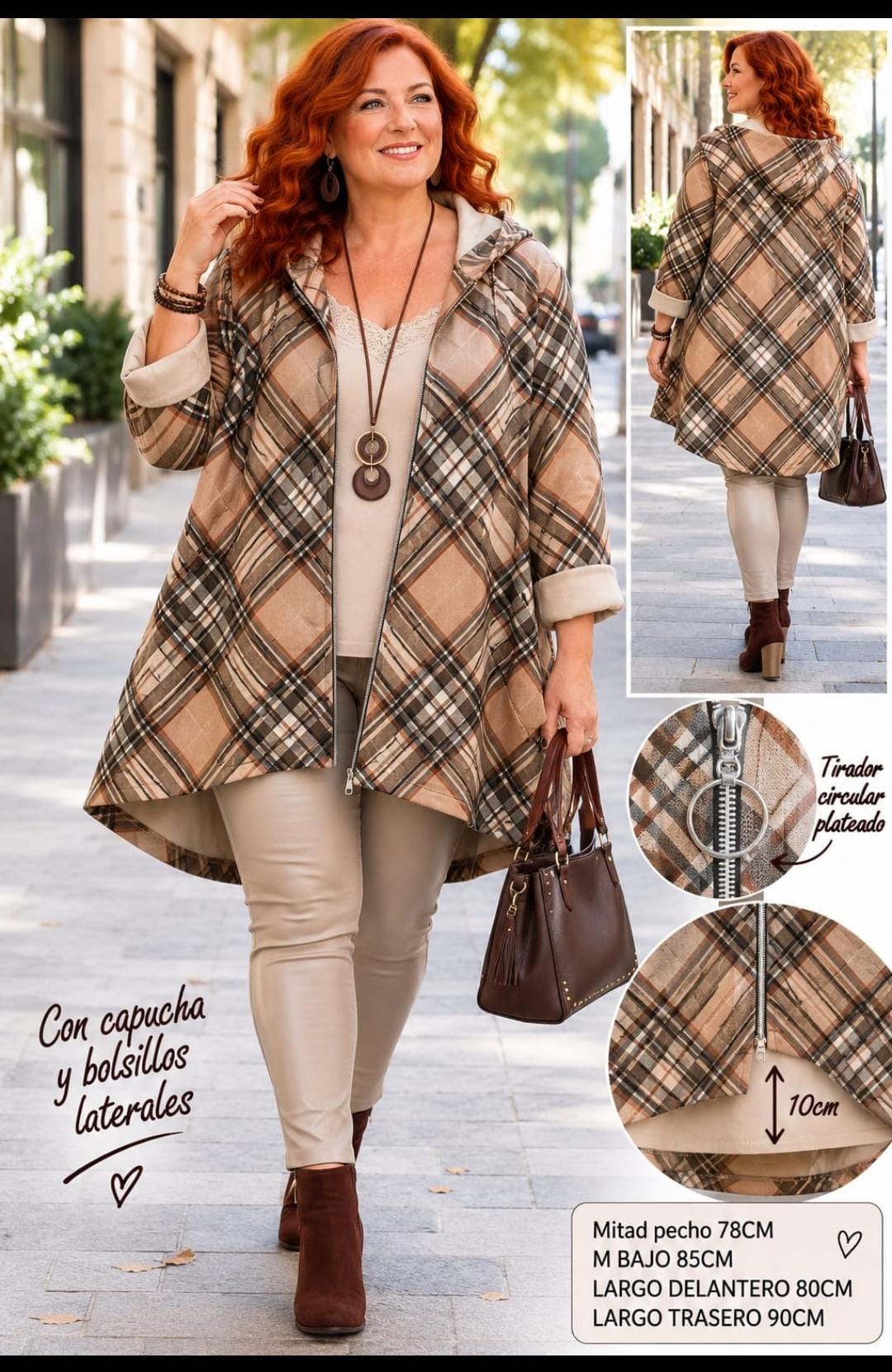 Chaqueta Antelina Marrón Talla Grande