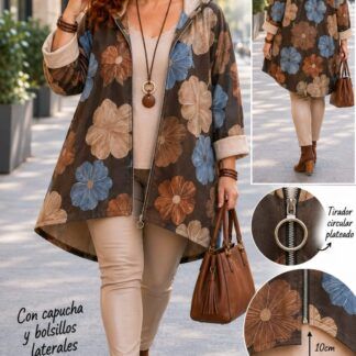 Chaqueta Antelina Flores Talla grande