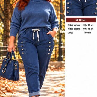 Pantalón vaquero Elastico Mujer Talla Grande
