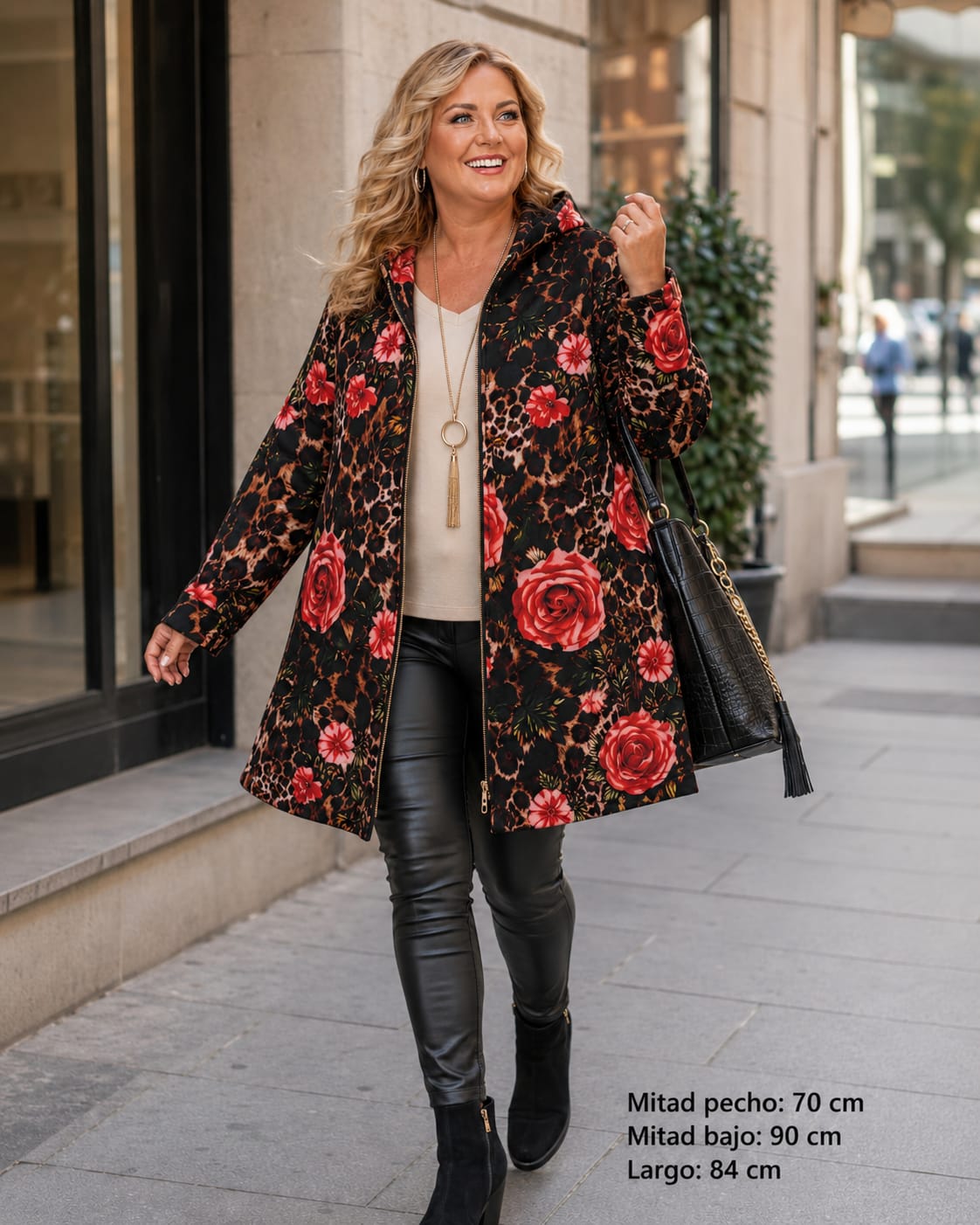 Chaqueta Flores Sport Talla Grande
