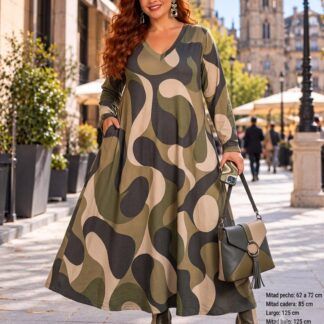 Vestido Otoñal Largo Talla Grande