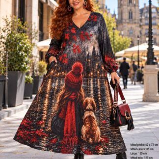 Vestido largo para mujer talla grande