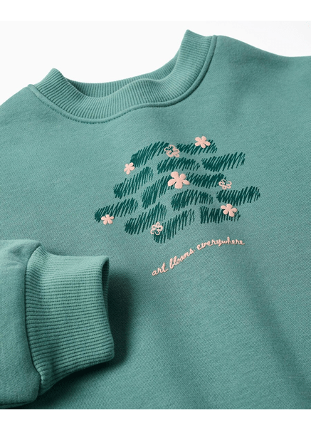 Sudadera Verde Claro Niña Zippy - Imagen 3