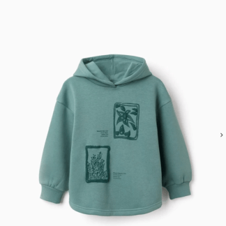 Sudadera Verde Capucha Niña Zippy