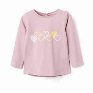 Camiseta Rosa Corazones Zippy