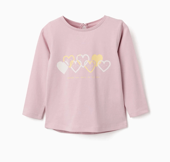 Camiseta Rosa Corazones Zippy