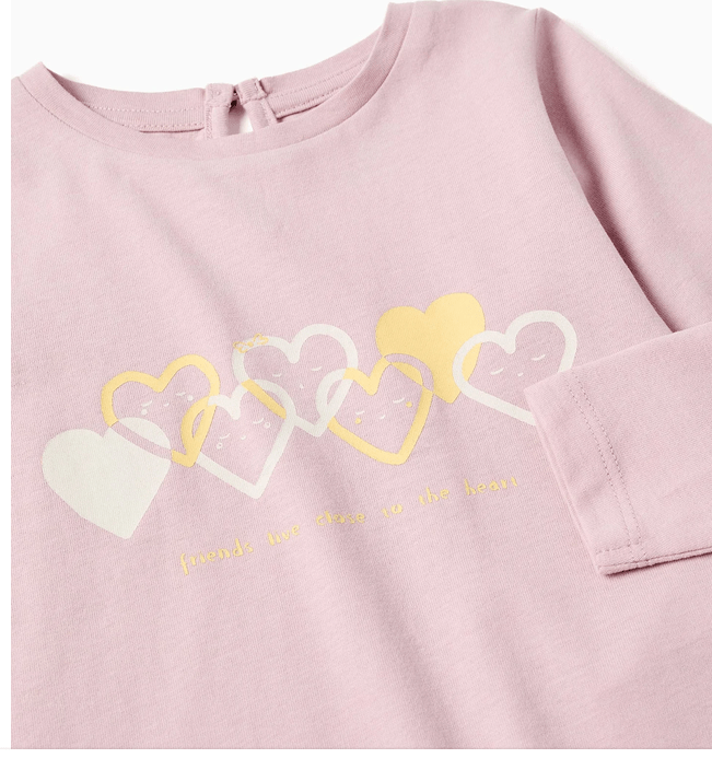 Camiseta Rosa Corazones Zippy - Imagen 2
