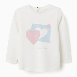 Camiseta Blanca Manga Larga Zippy