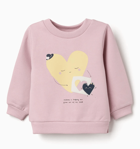 Sudadera Rosa Corazon Zippy