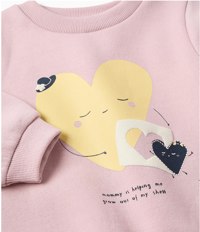 Sudadera Rosa Corazon Zippy - Imagen 2