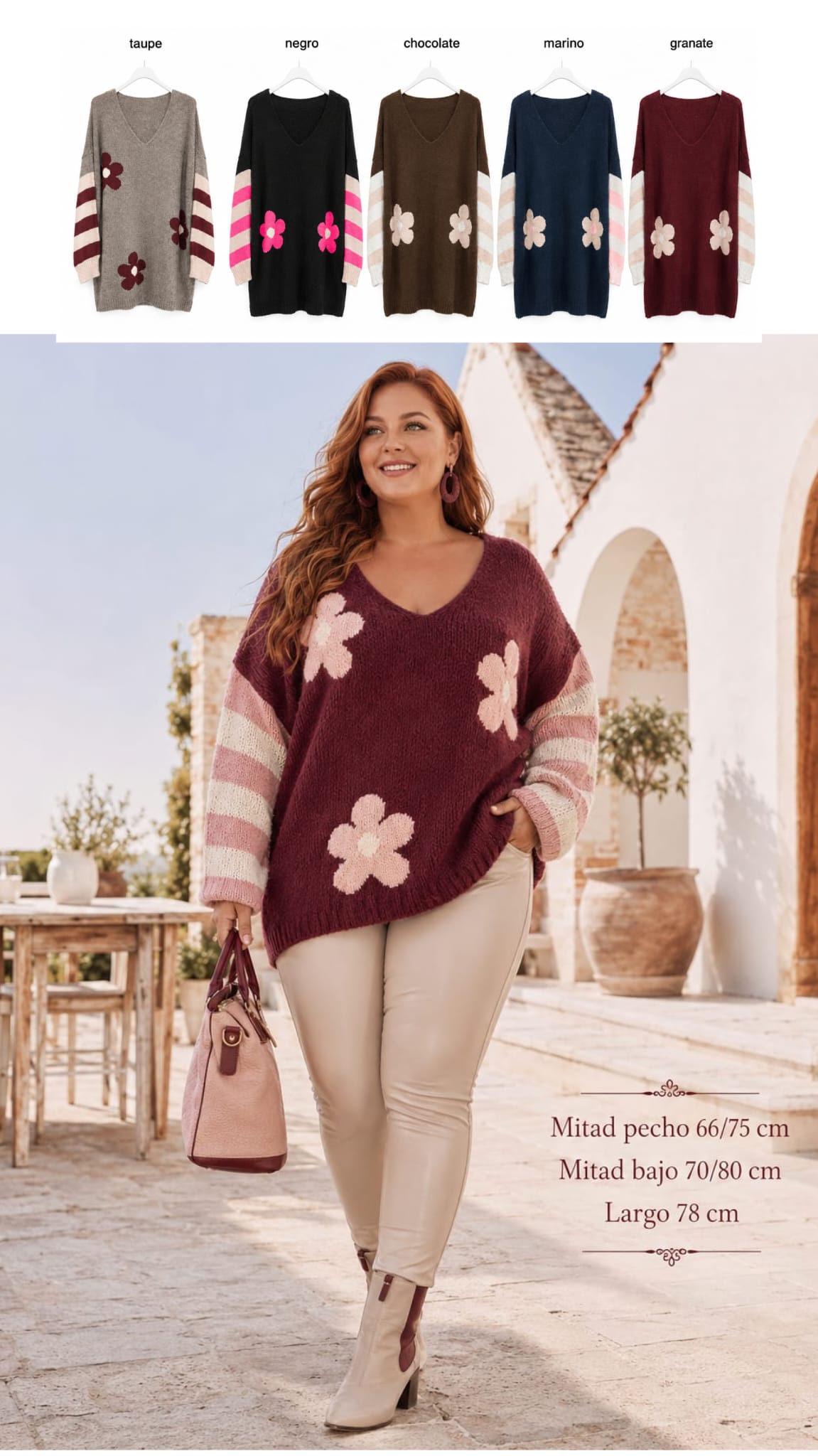 Jersey Margaritas Mujer Talla Grande