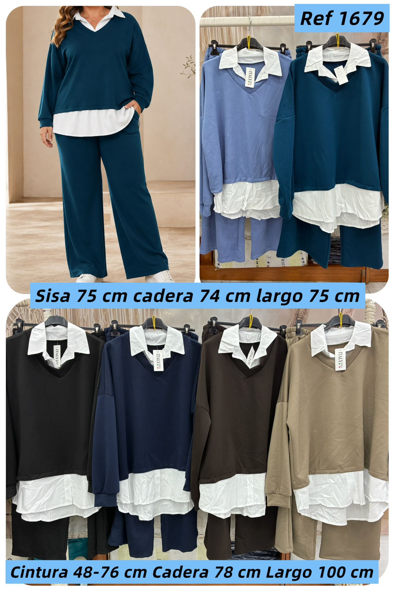 Conjunto Punto Camisero Talla Grande