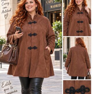 Chaqueta Evasé Antelina Mujer Talla Grande