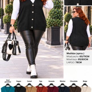 Chaleco Punto Invierno Mujer Talla Grande