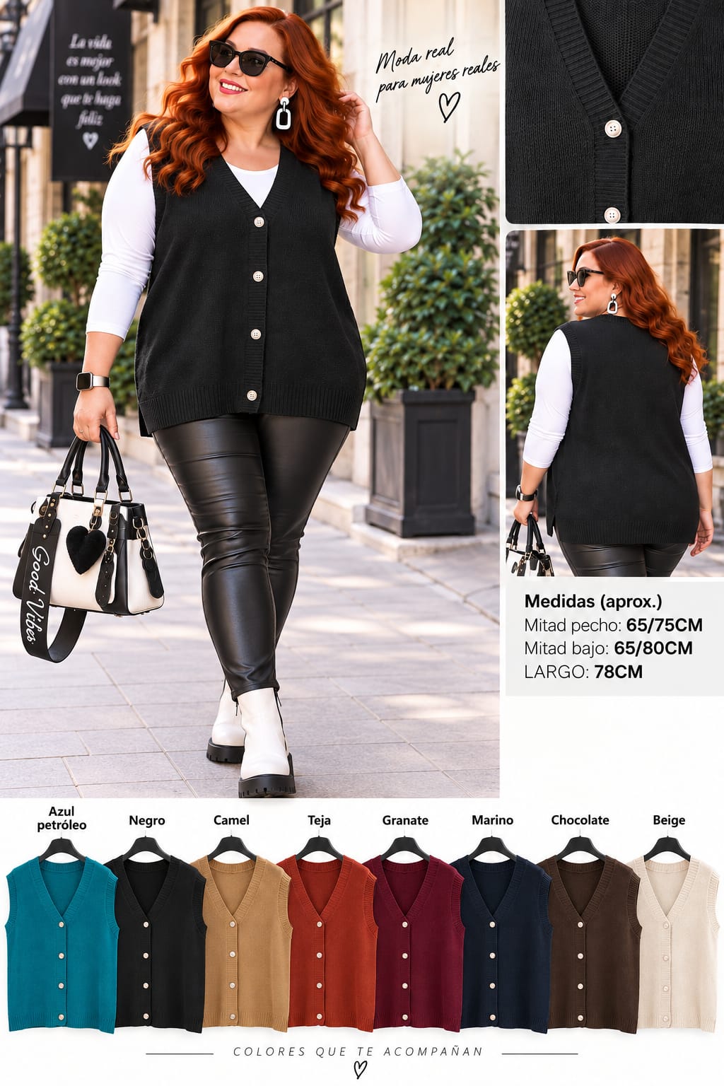 Chaleco Punto Invierno Mujer Talla Grande