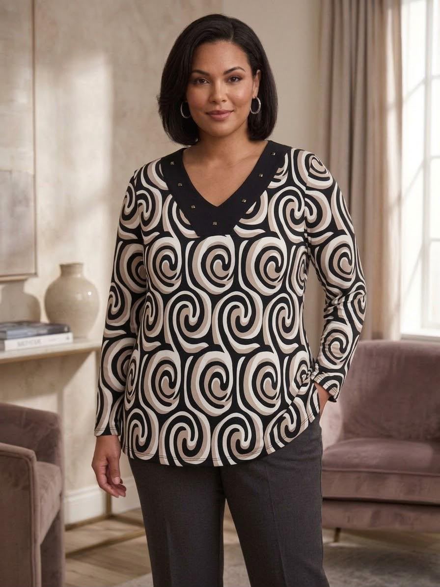 Blusa Estampada Mujer Talla Especial - Imagen 2