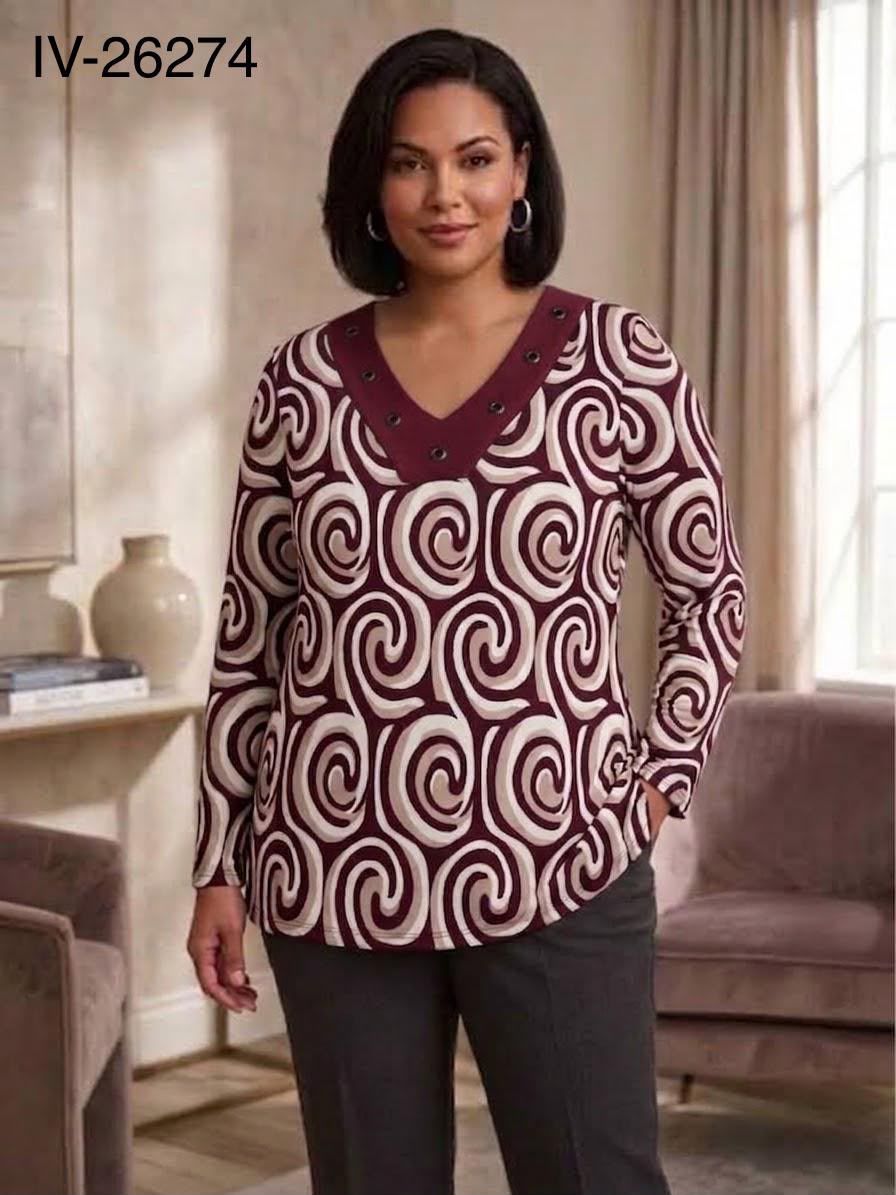 Blusa Estampada Mujer Talla Especial