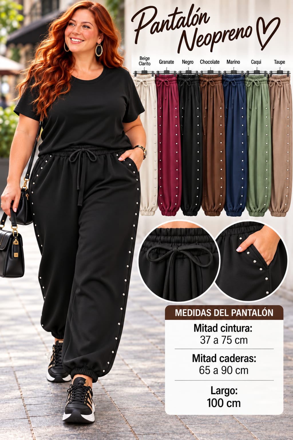 Pantalón Cargo Neopreno Talla Grande