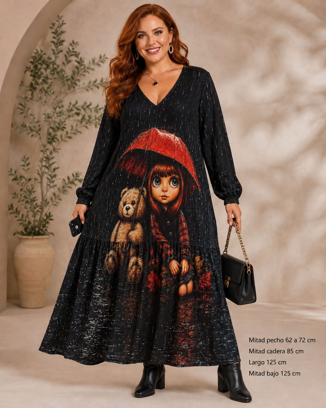 Vestido largo mujer talla grande