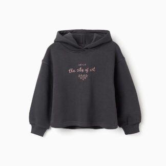 Sudadera Capucha Gris Niña Zippy