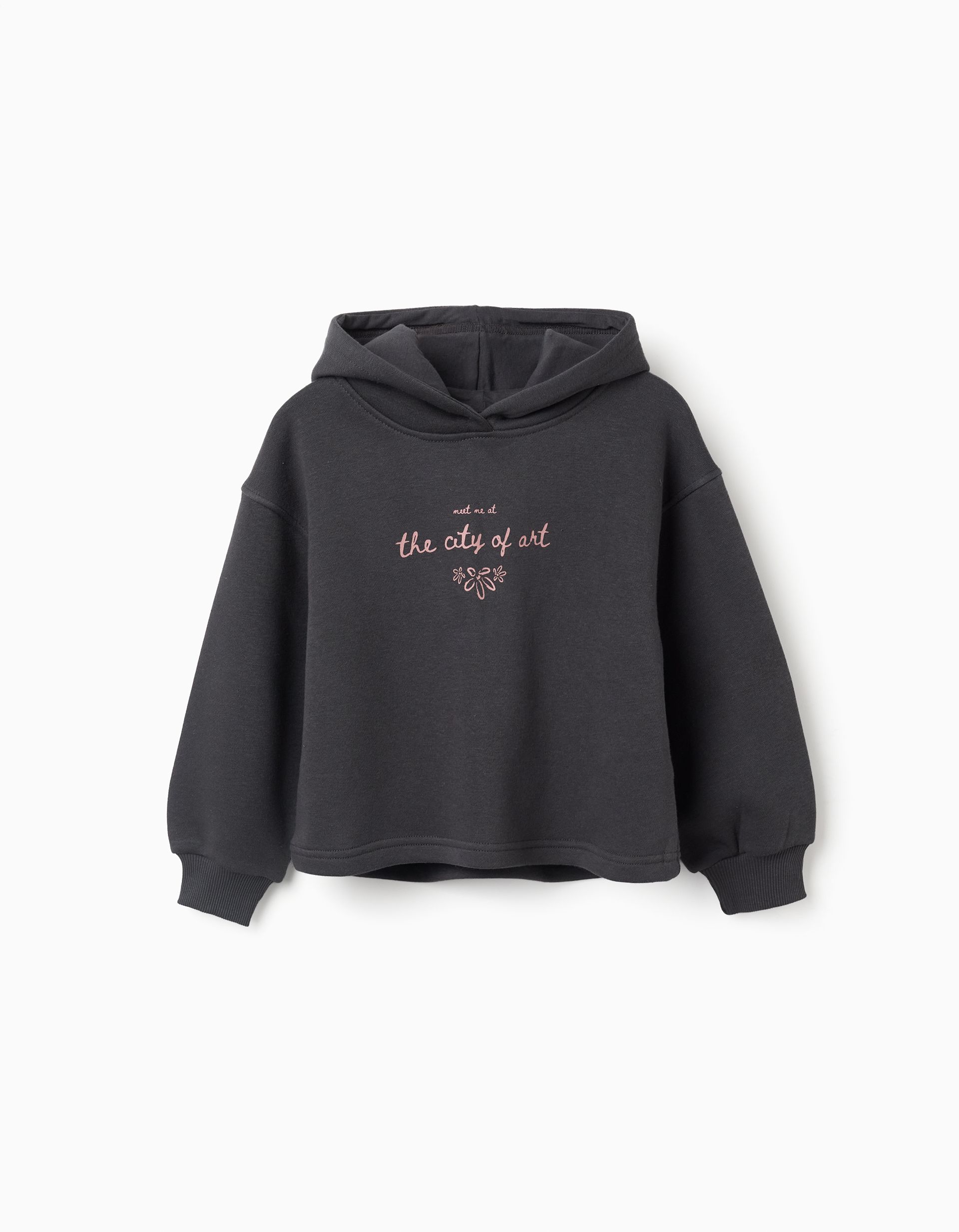 Sudadera Capucha Gris Niña Zippy