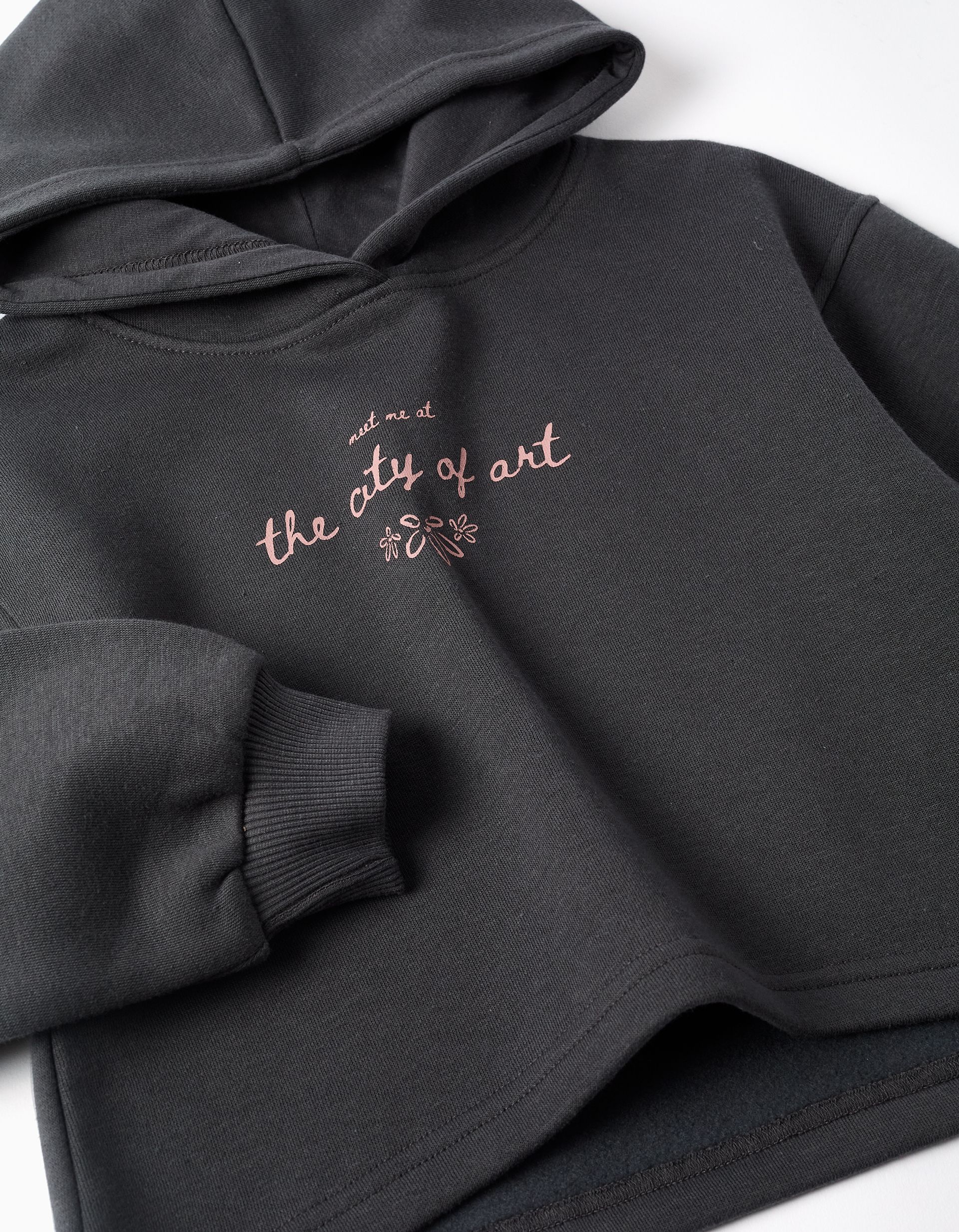 Sudadera Capucha Gris Niña Zippy - Imagen 2