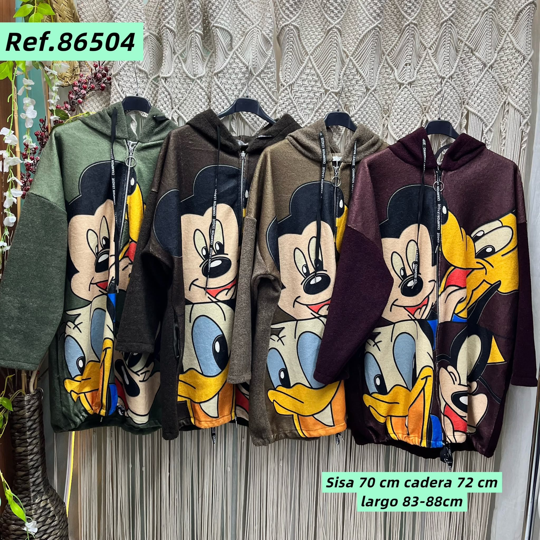 Chaqueta Mickey Capucha Talla grande