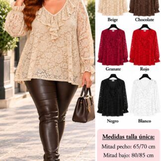 Blusa Encaje Mujer Talla Grande